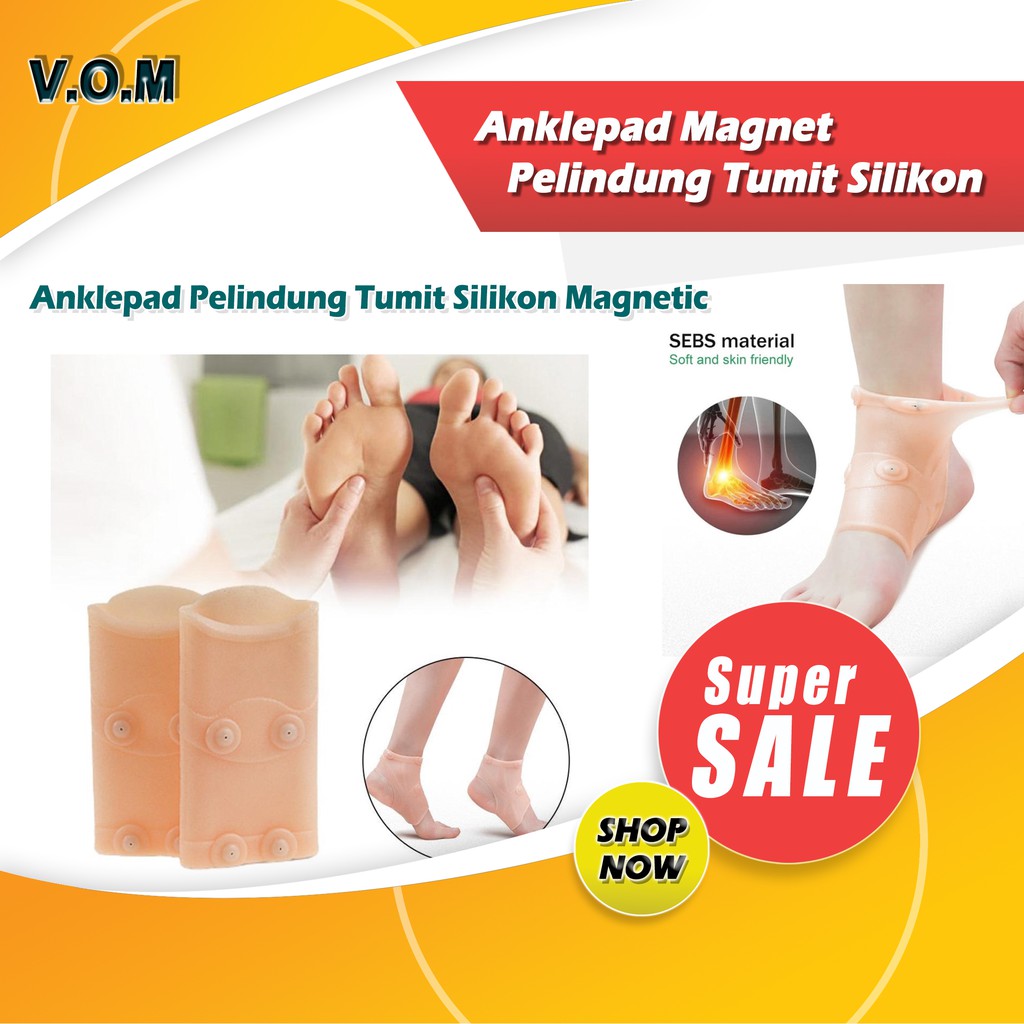 Anklepad Magnet - Pelindung Tumit Silikon Magnetic Terapi 0693