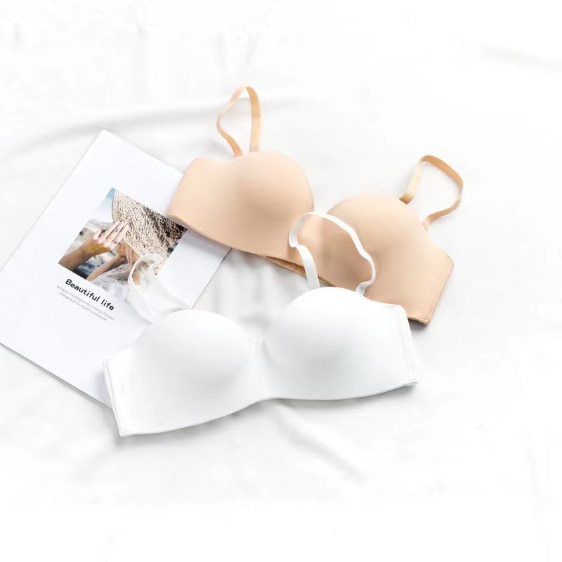 Half Cup Bra Model Seamless Tanpa Kawat Seamless Gaya Korea untuk Wanita / Bra Bralette Tanpa Kawat