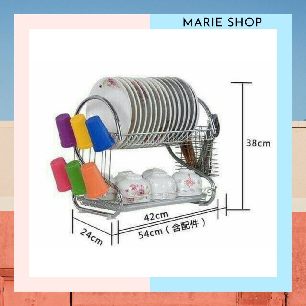 [INI UKURAN YG BESAR] RAK PIRING STAINLESS 2 TINGKAT / 2 SUSUN