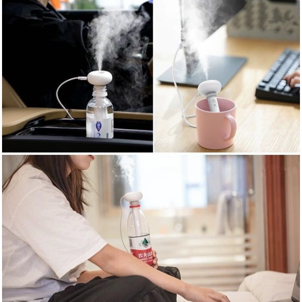 Taffware Ultrasonic Air Humidifier Aromatherapy Portable Celup 300ml - HUMI k-j021 - White
