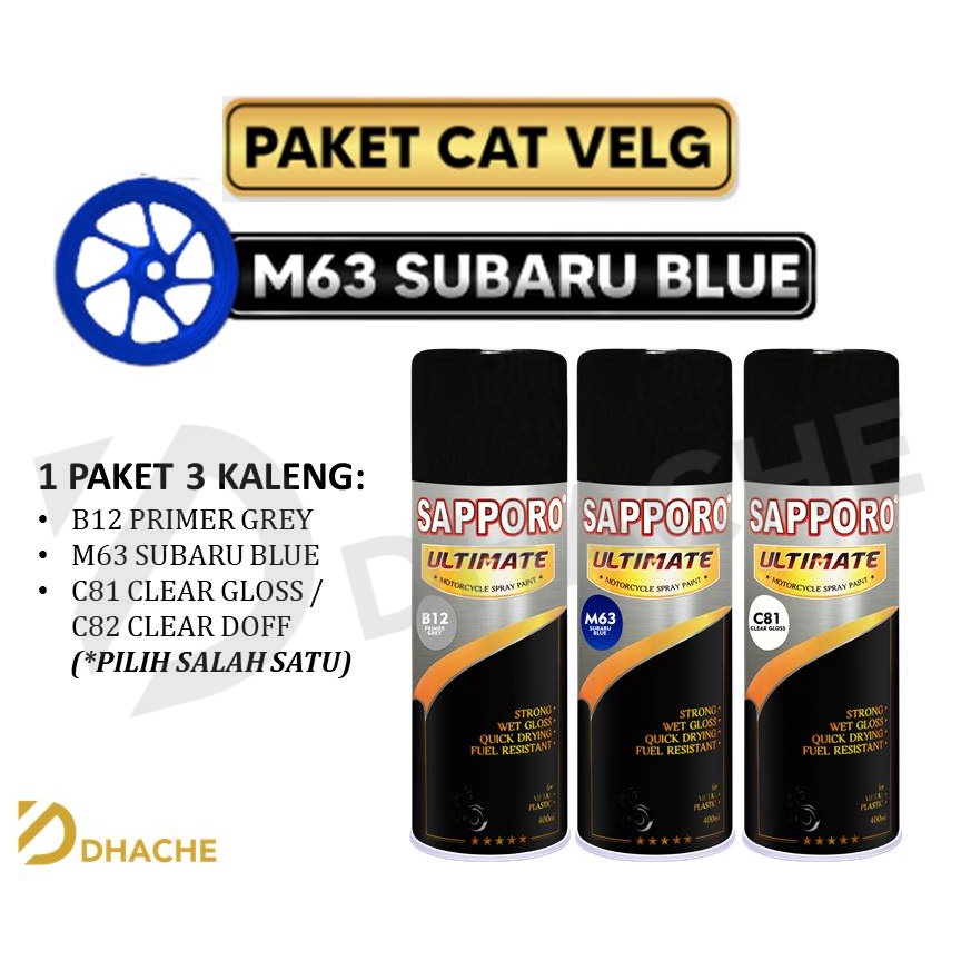 Paket Cat Velg M63 Subaru Blue Sapporo Ultimate / Cat Sapporo