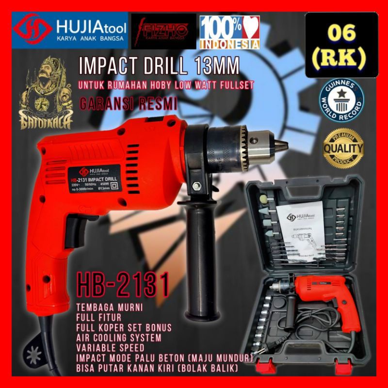 bor listrik hujia hb 2131   bor drill 13mm fullset koper terbaik