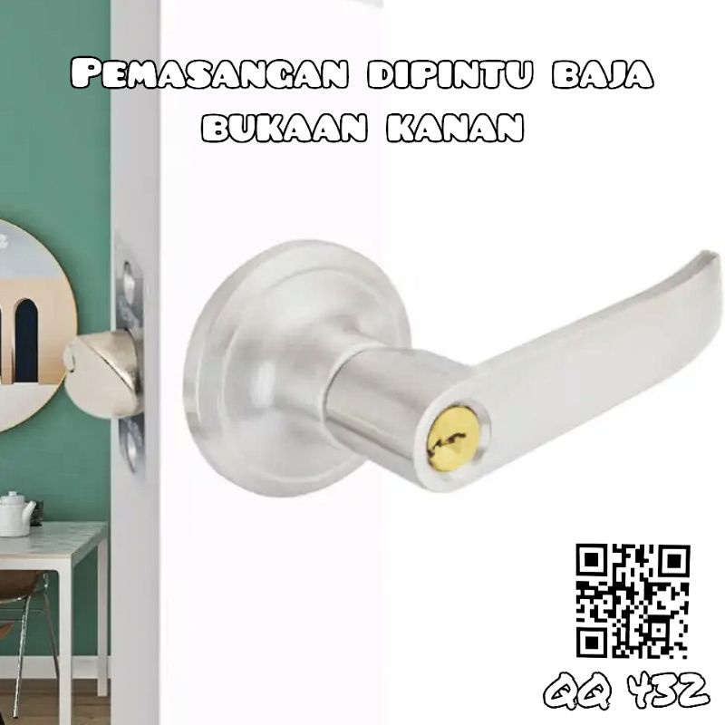 [New Item] Kunci handle pintu kamar mandi pvc baja kayu model gagang gaya eropa Bathroom door lock knob putar knop putar