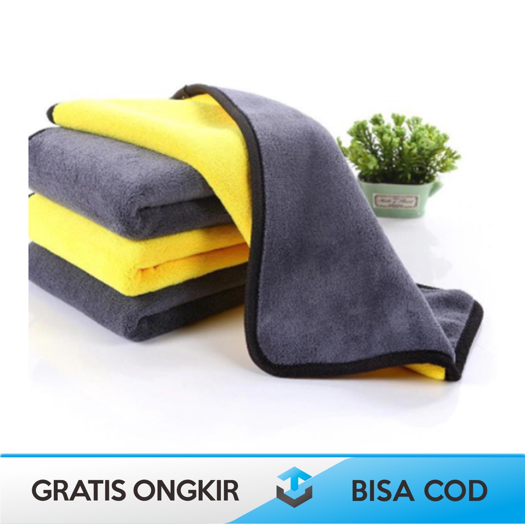 LAP KAIN MICROFIBER PREMIUM SERBAGUNA 30X40 CM 2 SISI 500GSM MURAH ORI