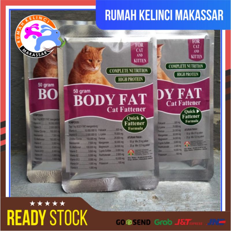 BODY FAT KUCING Bodyfat Suplemen  Penambah Berat Badan Kucing Penggemuk Cat Fattener 50GR