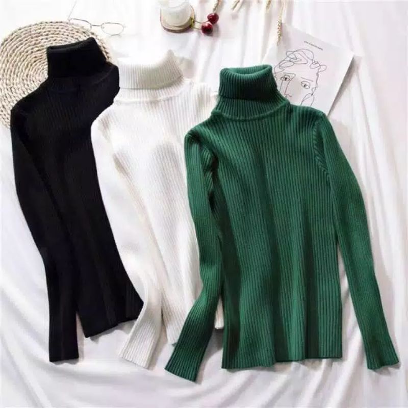 NEW PRETTY TURTLE - turtleneck - sweater rajut - rajut korea-AtasanRajutWanita