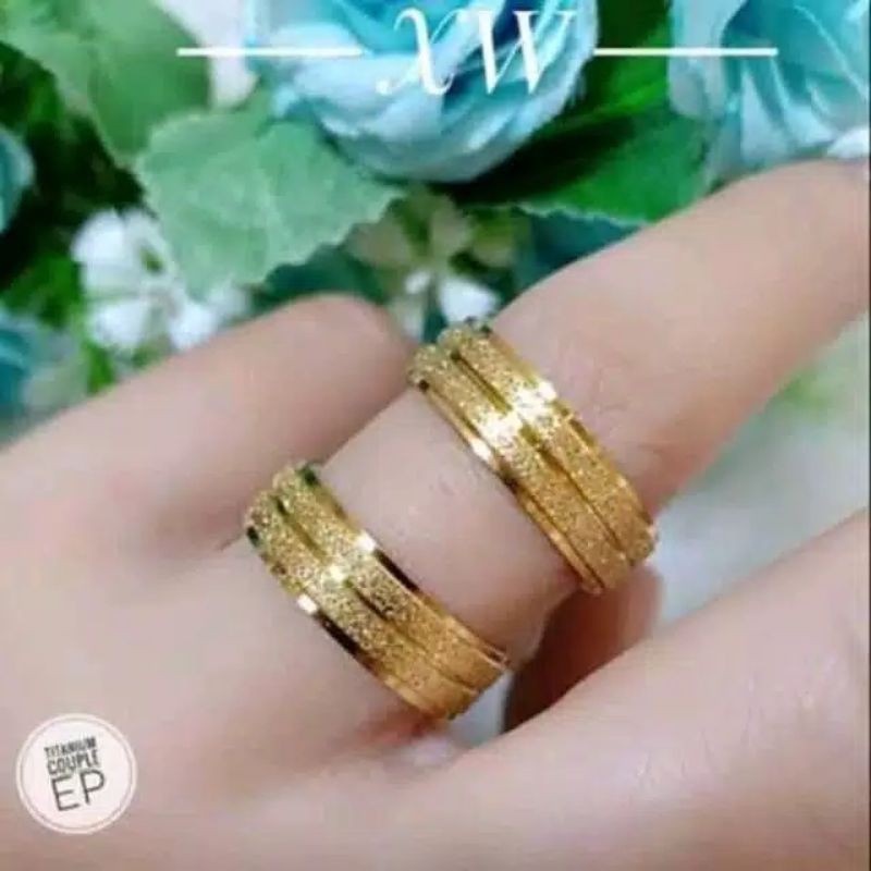 COD cincin titanium perkawinan anti luntur perhiasan dan pria