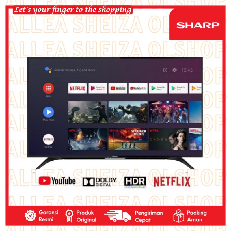 SHARP LED TV 4T-C50BK1I SMART ANDROID TV 50 INCH 4K UHD