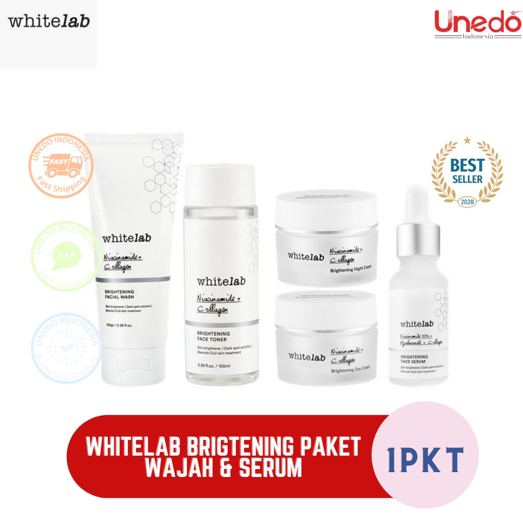 Whitelab Brightening Paket Wajah dan Serum