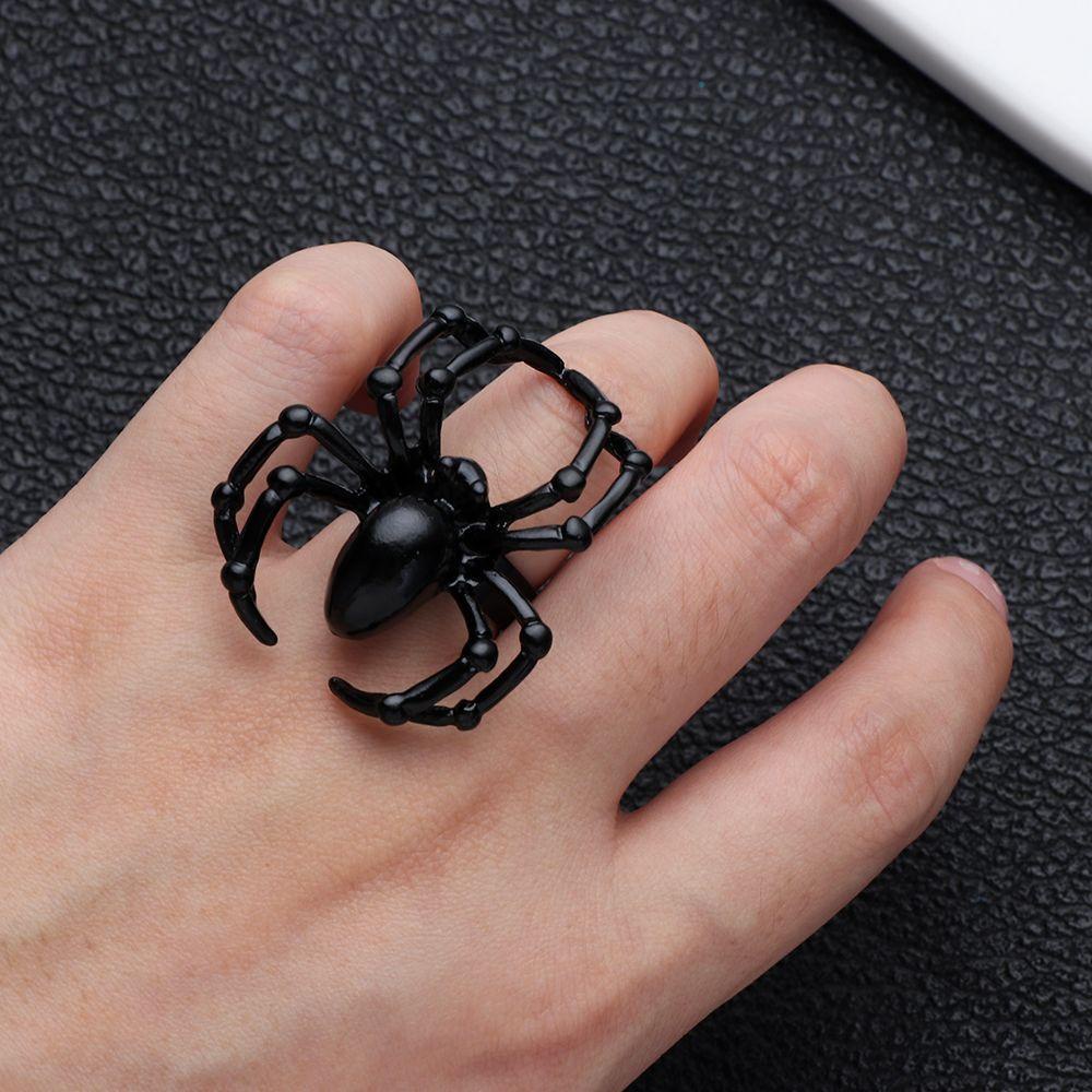 Nanas Spider Cincin Pernikahan Fashion Janji Biker Rock Mens Rings Adjustable Halloween