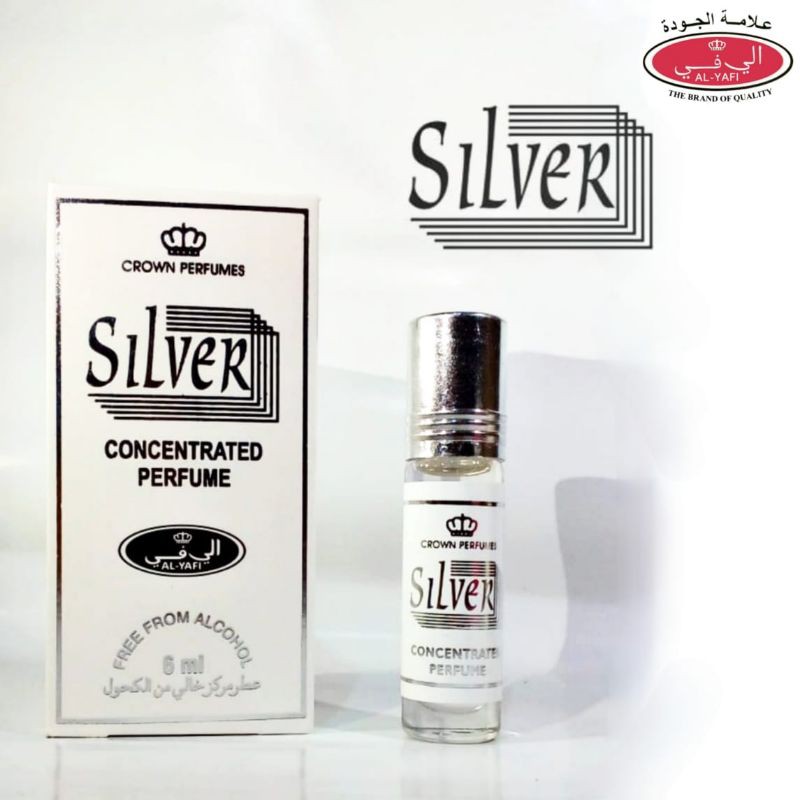 SILVER Parfum ALYAFI Kemasan 6ml Minyak Wangi Roll On Non Alkohol