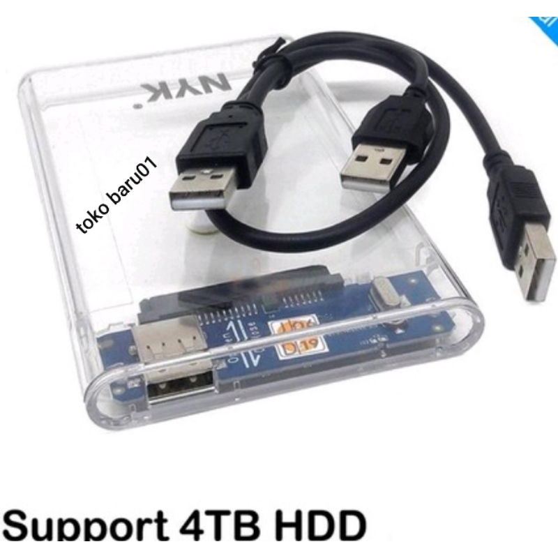 casing hardisk external sata  NYK 2.5 USB 2.0 casing hdd TRANSPARAN ORIGINAL