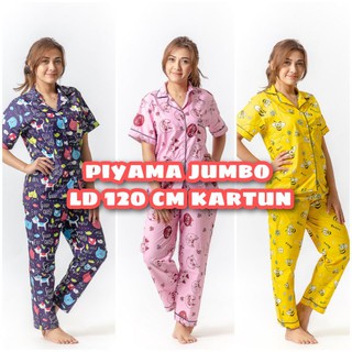  PIYAMA  DEWASA JUMBO  CP LD 120 cm big size lengan pendek  