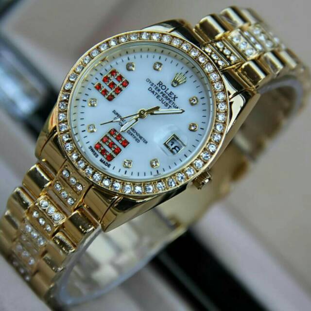 Jam tangan wanita elegant Rolex limited premium 69 gold