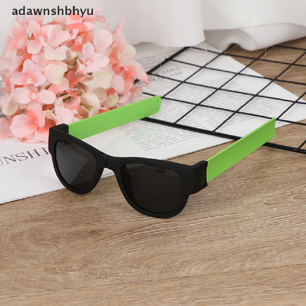 Adawnshbhyu 1pcs Kacamata Hitam Lipat Polarized UV400 Slap Sport Foldable Wristband Shades