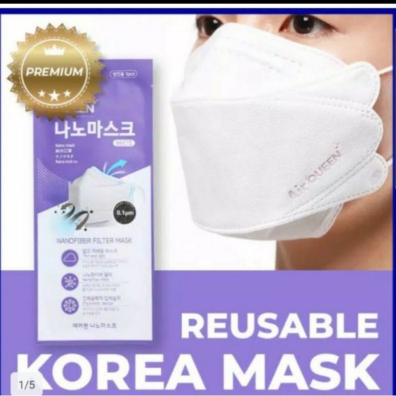 MASKER KOREA NANO FIBER FILTER MASK AIR QUEEN BLOCK KUMAN BISA DI CUCI HINGGA 20X MADE FROM KOREA