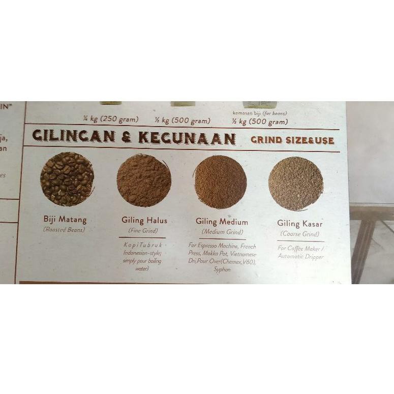 

Readiy 0ke KOPI AROMA 500 GR - ARABICA / ROBUSTA - Fresh Asli - BUBUK HALUS / MEDIUM / KASAR / BIJI