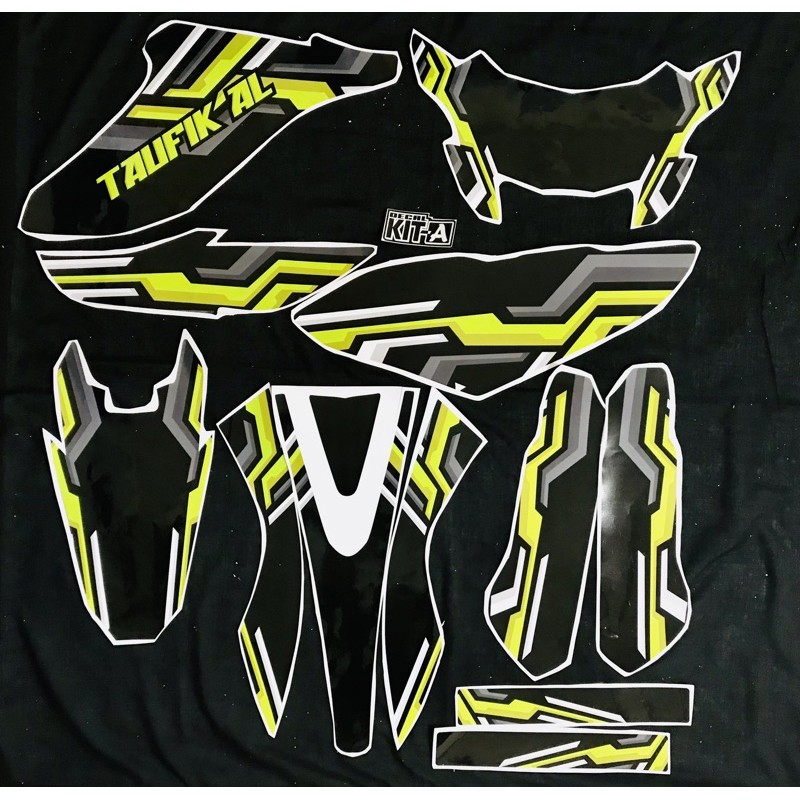 Decal Stiker Yamaha WR 155 Dekal Variasi Sticker Striping Custom Full Body black (D-A3-027)
