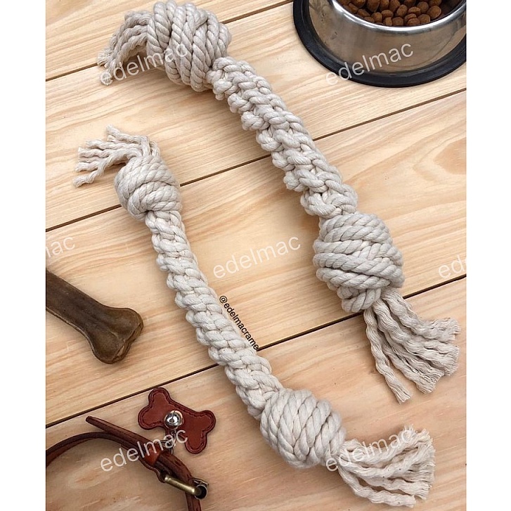 Mainan Gigitan Anjing | Handmade Knot Cotton Rope Bone Chew Dog Pet Toys for Pet Doggy