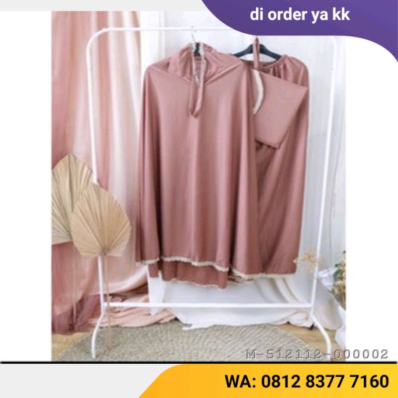 MUKENA DEWASA RENDA POLOS HYGET VYLI-139Variasi：NAVY, MILO, HITAM, COKSU, MUSTARD, MAROON, HIJAU ARM