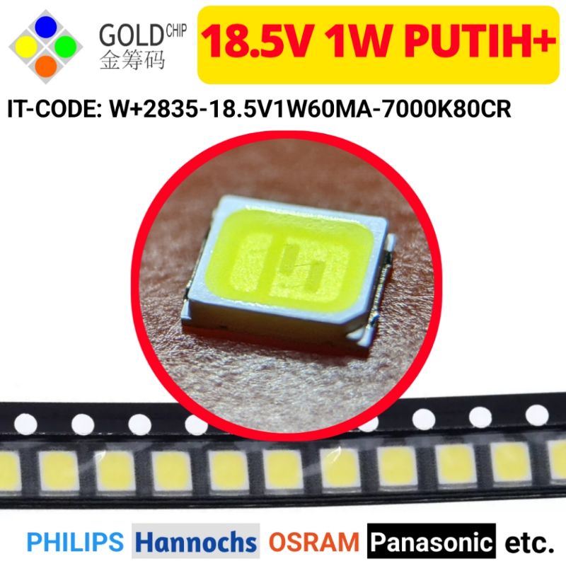 LED SMD GOLDCHIP 2835 3V 6V 9V 12V 18V  UNTUK SERVIS LAMPU PHILIPS OSRAM HANNOCHS DLL