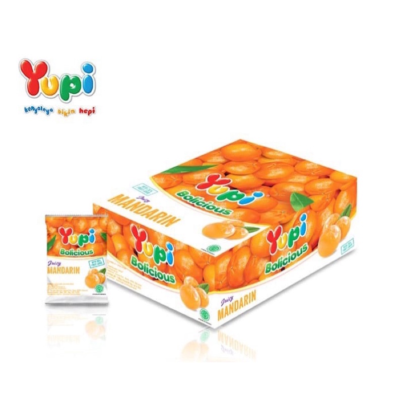 

Yupi Bolicious Rasa Jeruk Mandarin ( 24 pcs x @5g )