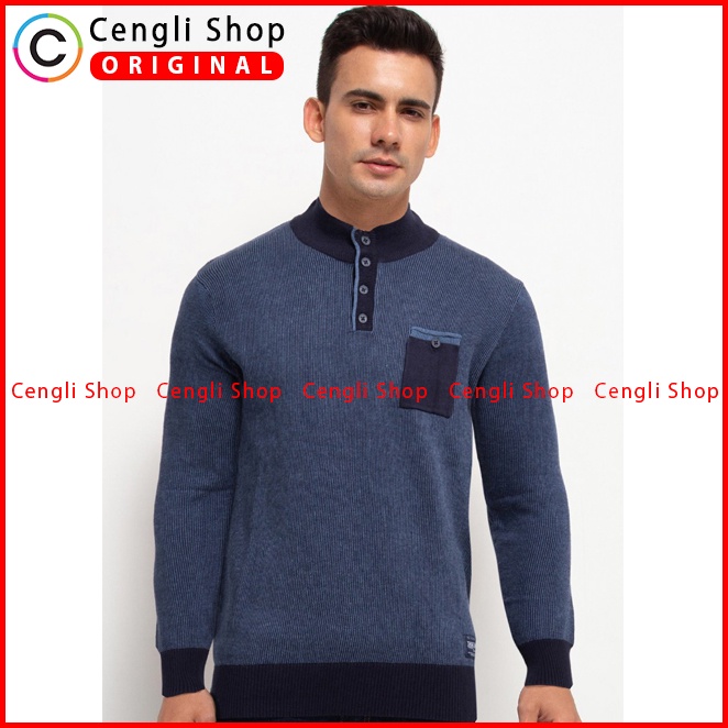 JAKET SWEATER CASUAL PRIA CARDINAL ORIGINAL TERBARU BIRU NAVY CA09