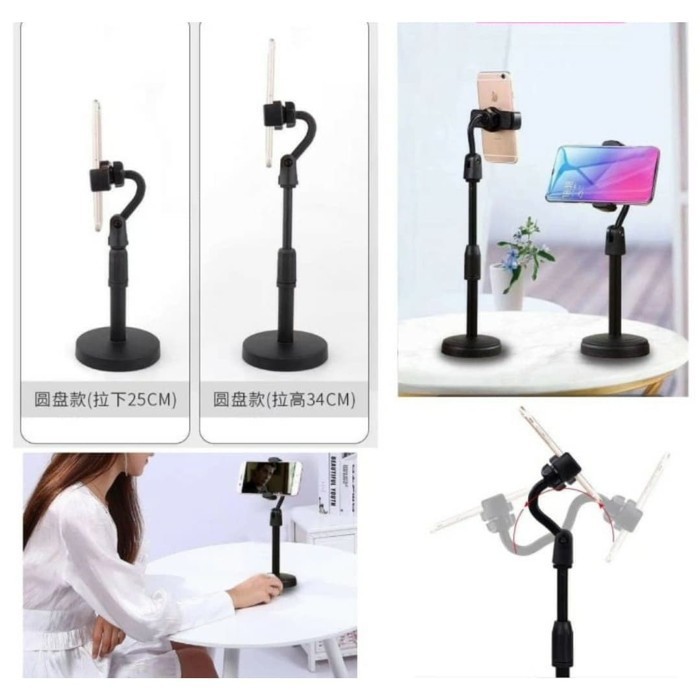 [WS] Stand Holder HP Handphone Penyangga Broadcasting Putar 360 Desktop (HM-01)