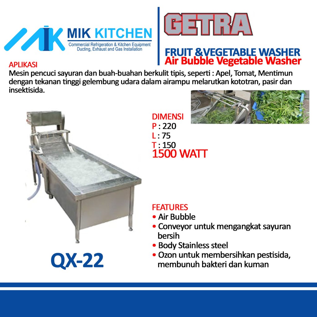 GETRA QX-22 ( Fruit & Vegetable Washer ) Air Bubble Vegetable Washer