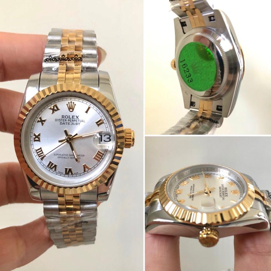 Cash Back Jam Tangan Wanita Rolex Datejust Oyster Perpetual Combi Gold Garansi 1th
