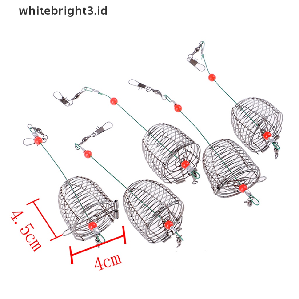 (whitebright3.id) 5pcs Keranjang Umpan Pancing Bahan Kawat