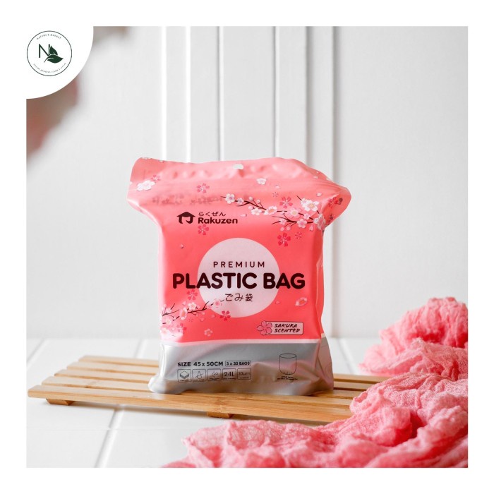 

Rakuzen Premium Trash Bag Kantong Sampah Uk 45 x 50 - Sakura Scented