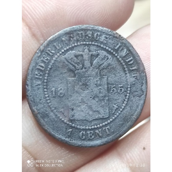 koin nederlandsch indie 1 cent 1855 Keydate Benggol langka