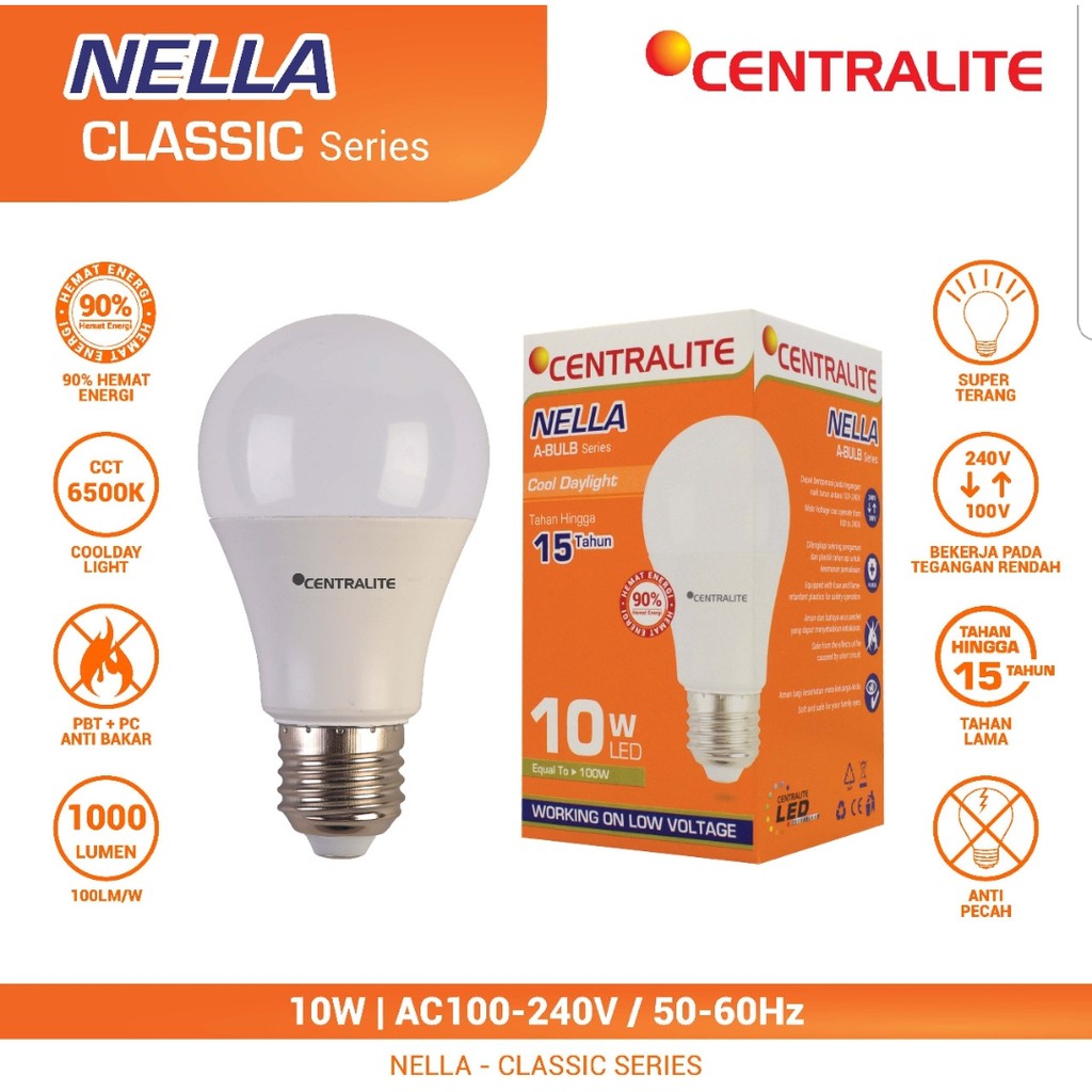 CTL Nella 10W CD Putih / LAMPU LED BULB CLASSIC 10W CTL Nella / BOHLAM CAHAYA Putih CD