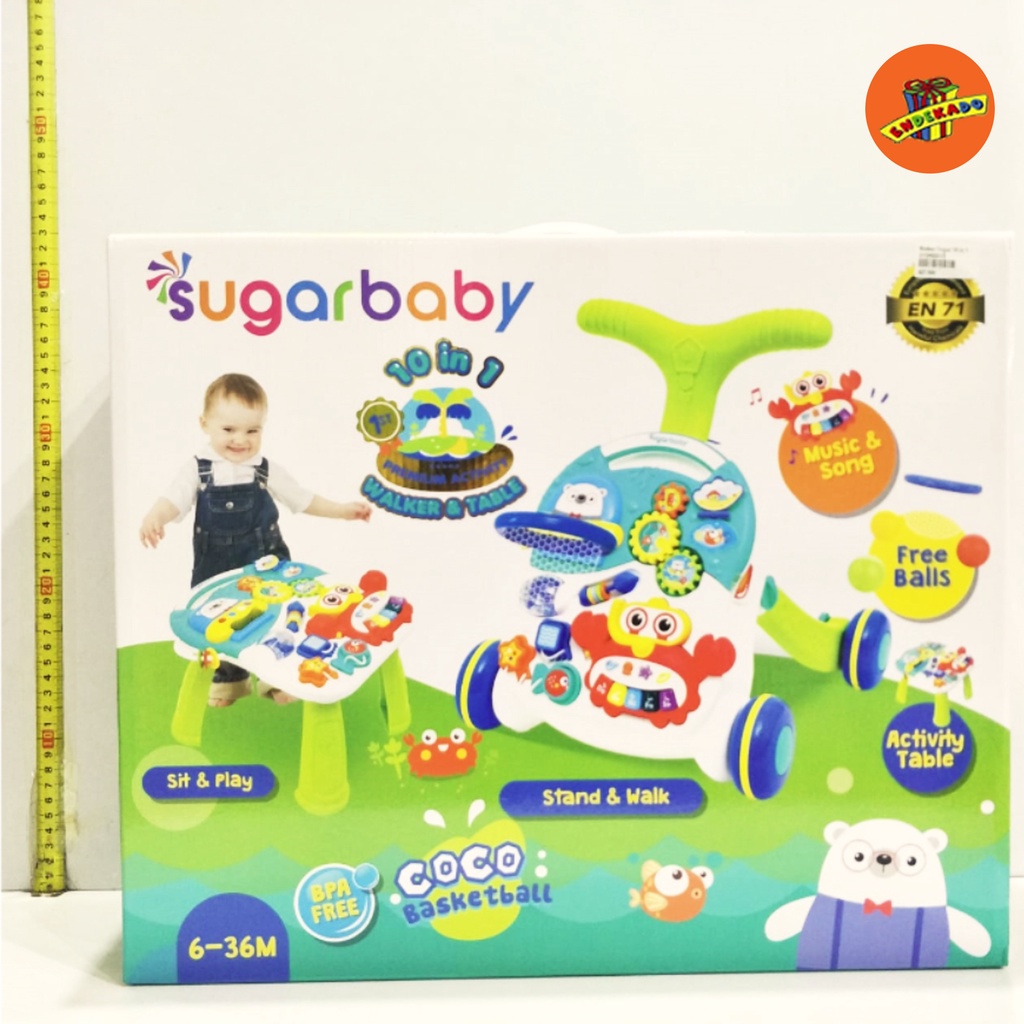 SUGAR BABY 10in1 SERIES PREMIUM ACTIVITY WALKER &amp; TABLE - Coco Basketball