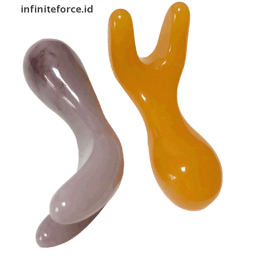 (infiniteforce.id) Alat Pijat Gua Sha Batu Quartz Rose Natural Untuk Wajah / Leher / Tubuh