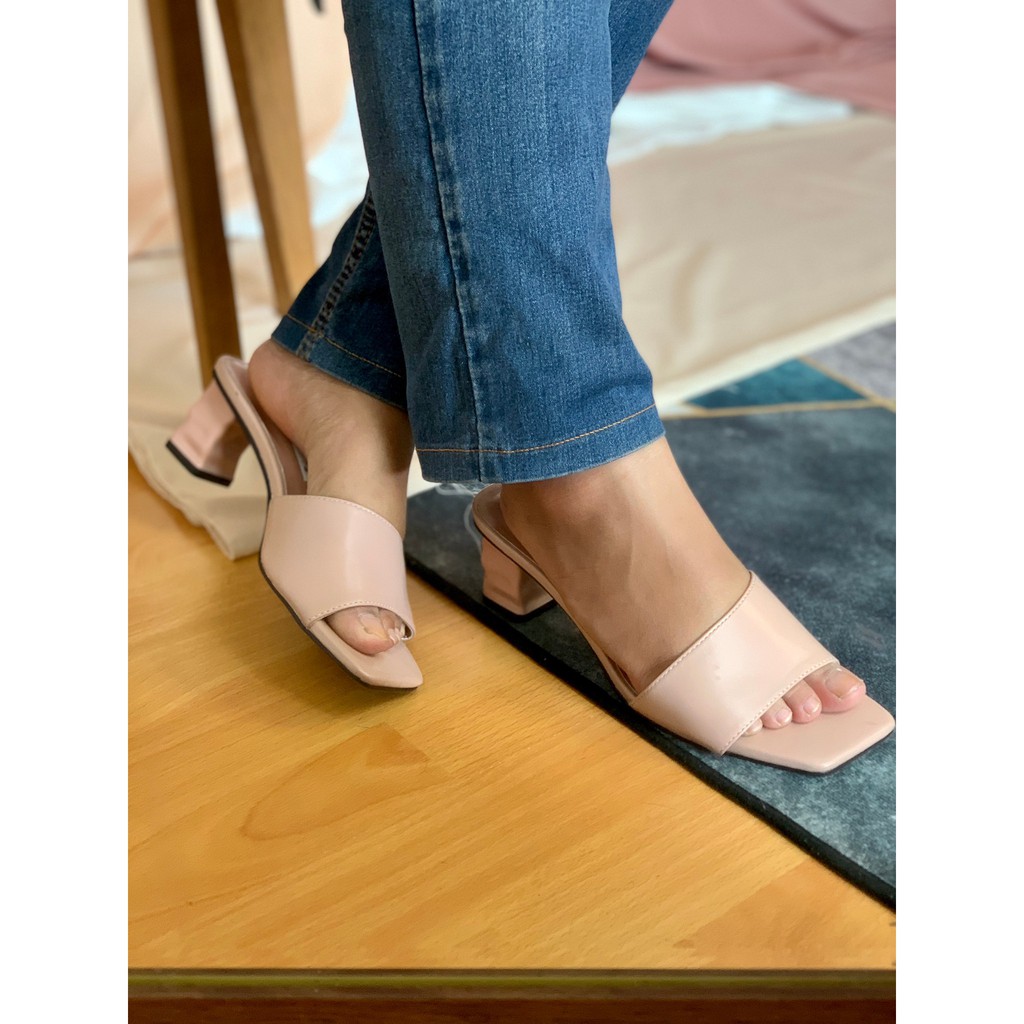 [7.7 Boombastis Sale⚡] - SANDAL WANITA ZS349 REGULAR PATTERN RIGHT HEELS SANDALS PREMIUM IMPORT