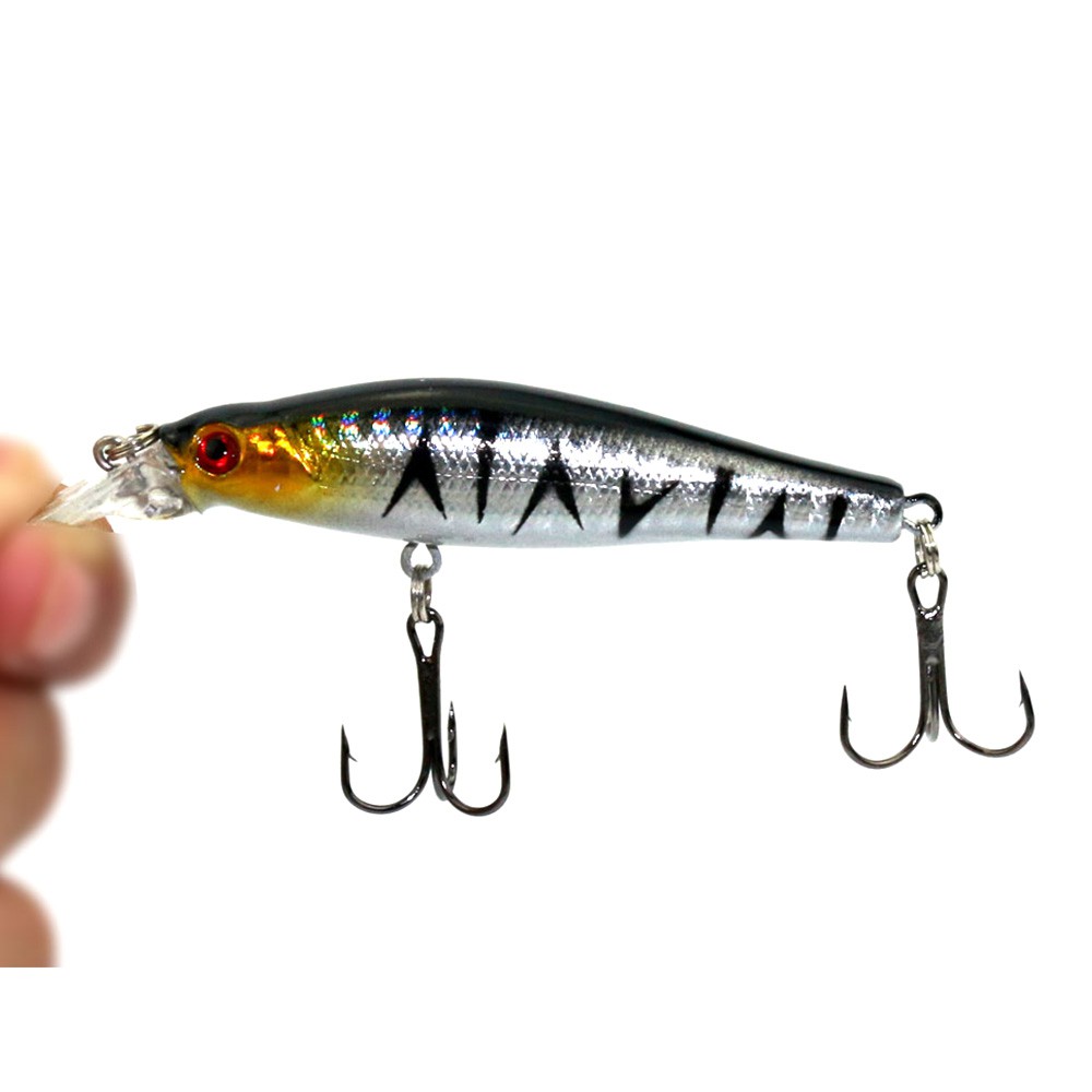 HENGJIA 5pcs 8cm/8.5g Minnow Umpan Pancing Freshwater Fishing Lure Tackle Ikan Memancing Bass Bait