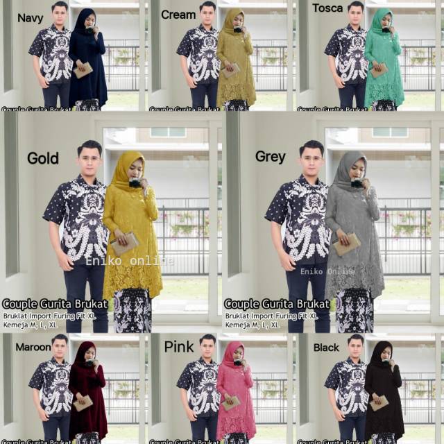 Suplier [promo Termurah + Ada Anak] Couple Batik Modern Tunik Safitri Gurita Brukat 8eNr8bI9m5XaQ
