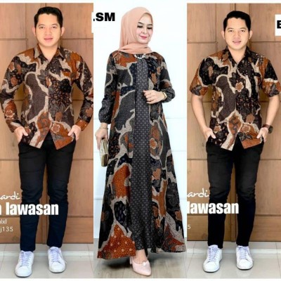 Batik Couple Maura Sania Ruffle Ori Ndoro Jowi Dnt Size M L Xl Jumbo