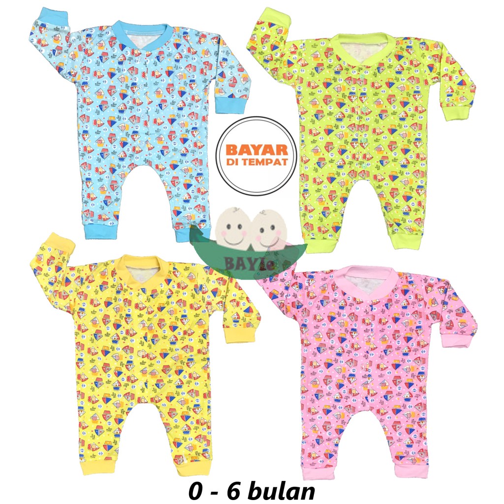 BAYIe - Baju Bayi Jumper/Hansop lengan Panjang/Sleepsuit BUKA motif RANDOM RYN'S usia 0-6 bulan