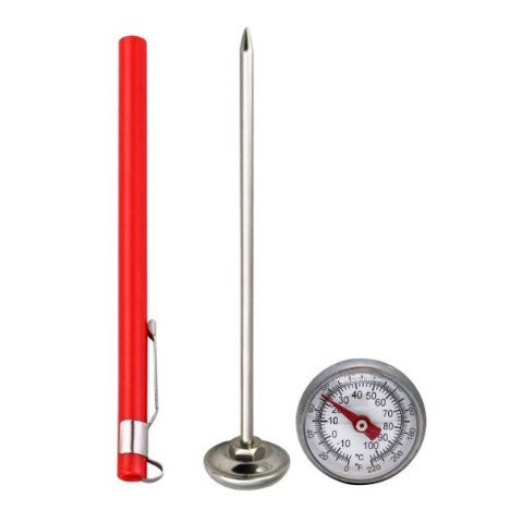 Termometer Saku serbaguna thermometer Stainless Steel Multifungsi dengan Pelindung Plastik 10185