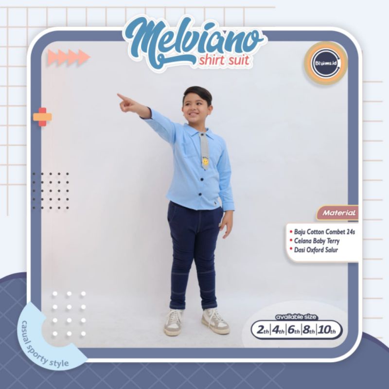Setelan Anak Laki Laki Cool MELVIANO SET SHIRT SUIT BY BLOOMS.ID
