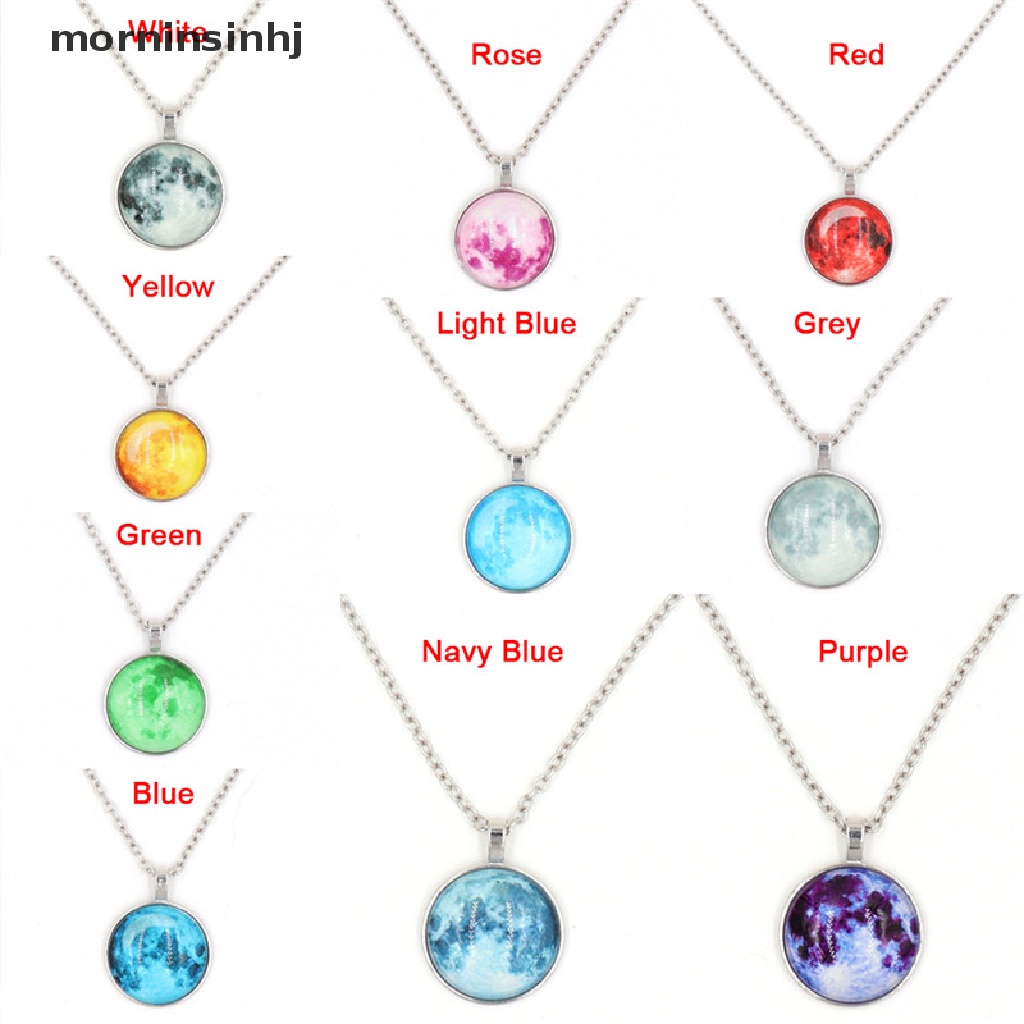 Mor Kalung Rantai Liontin Bulan Sabit Glow In The Dark Untuk Wanita