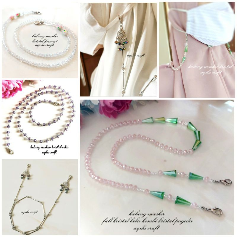 KALUNG MASKER - STRAP MASKER - TALI MASKER KRISTAL CEKO- KALUNG GANTUNGAN MASKER