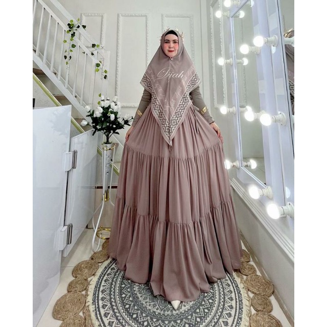 Dijah 658 ORI by Dijah / Gamis Set Syar'i / Gamis Pesta / Gamis Syar'i Polos / Gamis Mewah / Dress Muslimah / Baju Syar'i Terbaru / Fashion Muslimah Branded-3