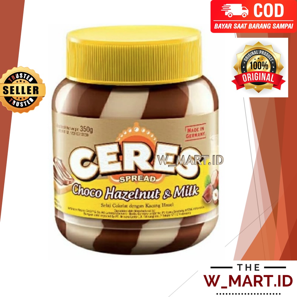 

CERES SPREAD HAZELNUT CHOCO HAZELNUT MILK KUNING 350 GR