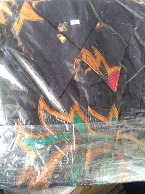 Kemeja Batik Motif Kubis Hitam Baju Seragam Kantor Alkhalis