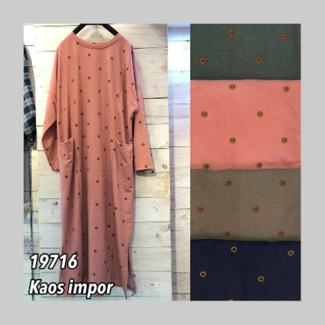 Long tunik kaos bunga matahari