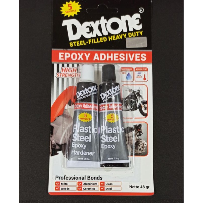 lem epoxy besi kaca kayu serbaguna dextone